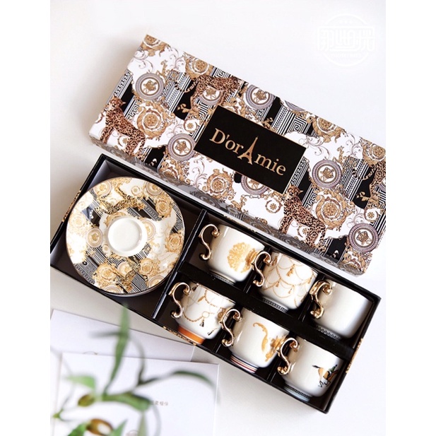 Bộ tách trà chiều kiểu anh D'or Amie sứ xương cao cấp kèm hộp quà tặng chất lượng