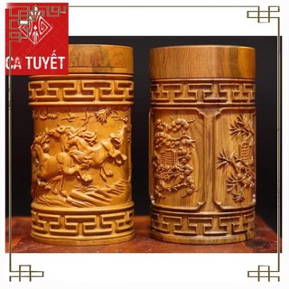 Hộp đựng trà bằng gỗ hương đá nguyên khối