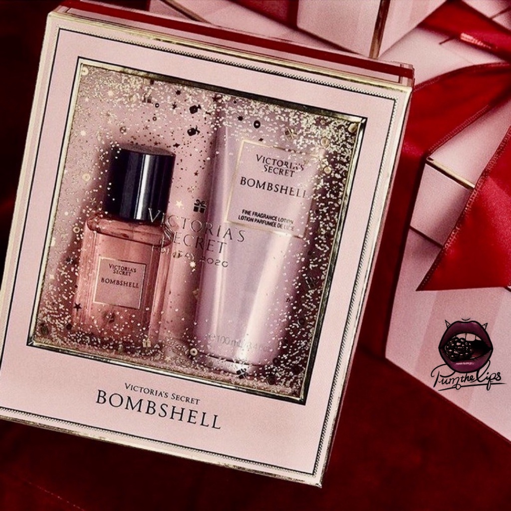 Set quà tặng Victoria’s Secret - mùi Bombshell (body mist 75ml + lotion 100ml)