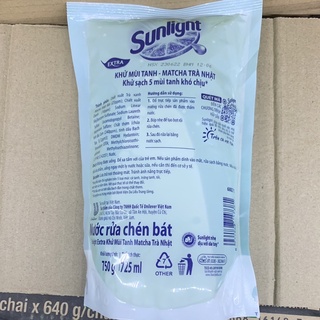 Nước rửa chén Sunlight trà xanh 750g ( dạng túi )