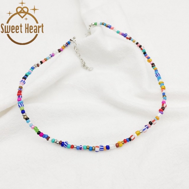Vòng Cổ Choker Đính Hạt Phong Cách Bohemian Ngọt Ngào Cho Nữ