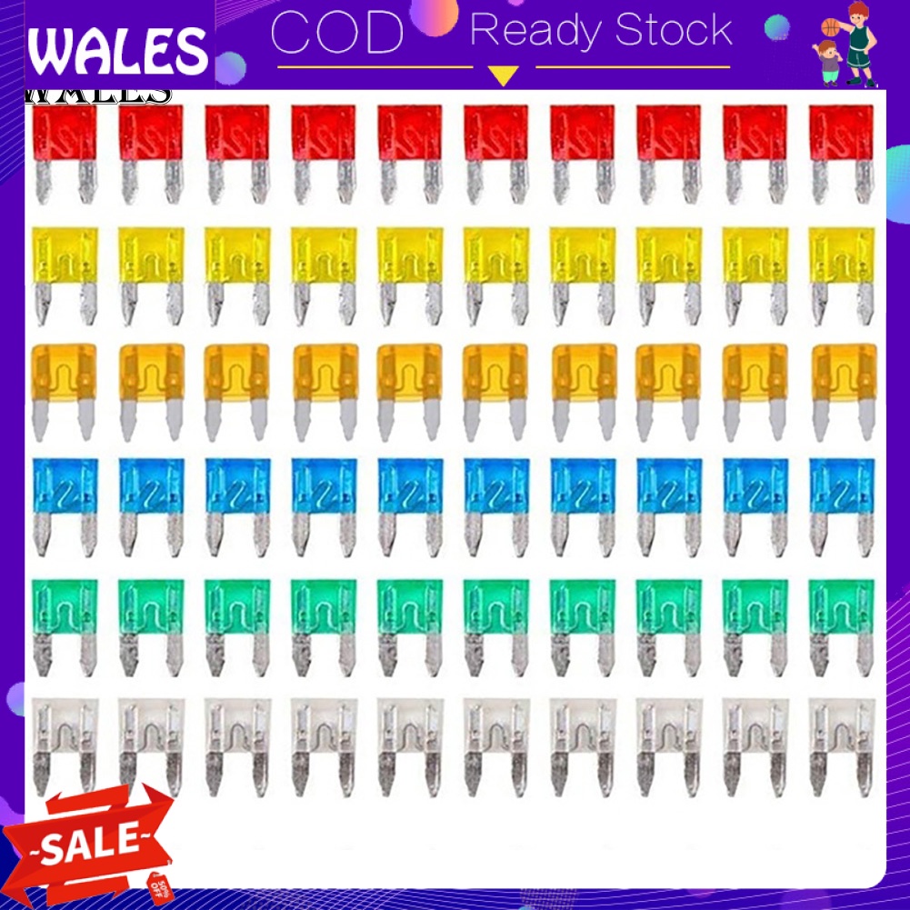 Bộ 60 cầu chì 5A 10A 15A 20A 25A 30A cho xe hơi | BigBuy360 - bigbuy360.vn