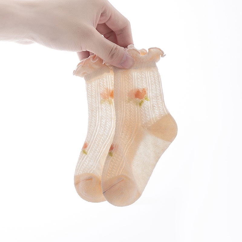 Vớ Lưới Lụa Mỏng Mặt Kính Phối Tai Gỗ Thời Trang Mùa Hè Cho Bé Trai Và Gái