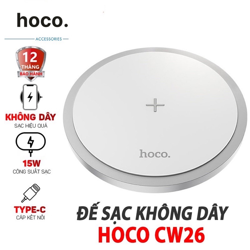 ✔FREESHIP✔ĐẾ SẠC NHANH KHÔNG DÂY HOCO CW26 15W FAST CHARGER,Tích hợp SẠC Điện thoại và TAI NGHE KHÔNG DÂY-Chính Hãng