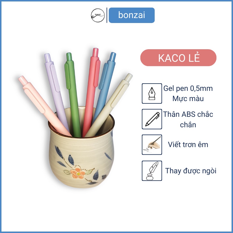 Bút gel KACO (cây lẻ) từ các bộ Kaco Pure mực nhiều màu ngòi 0,5mm.