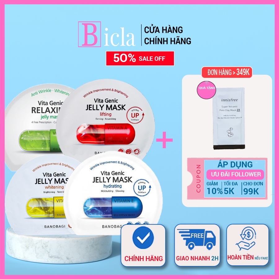 Mặt Nạ Banobagi Vita Genic Collagen Whitening Jelly 30ml Hàn Quốc  Dưỡng Trắng Cấp Ẩm Thư Giãn