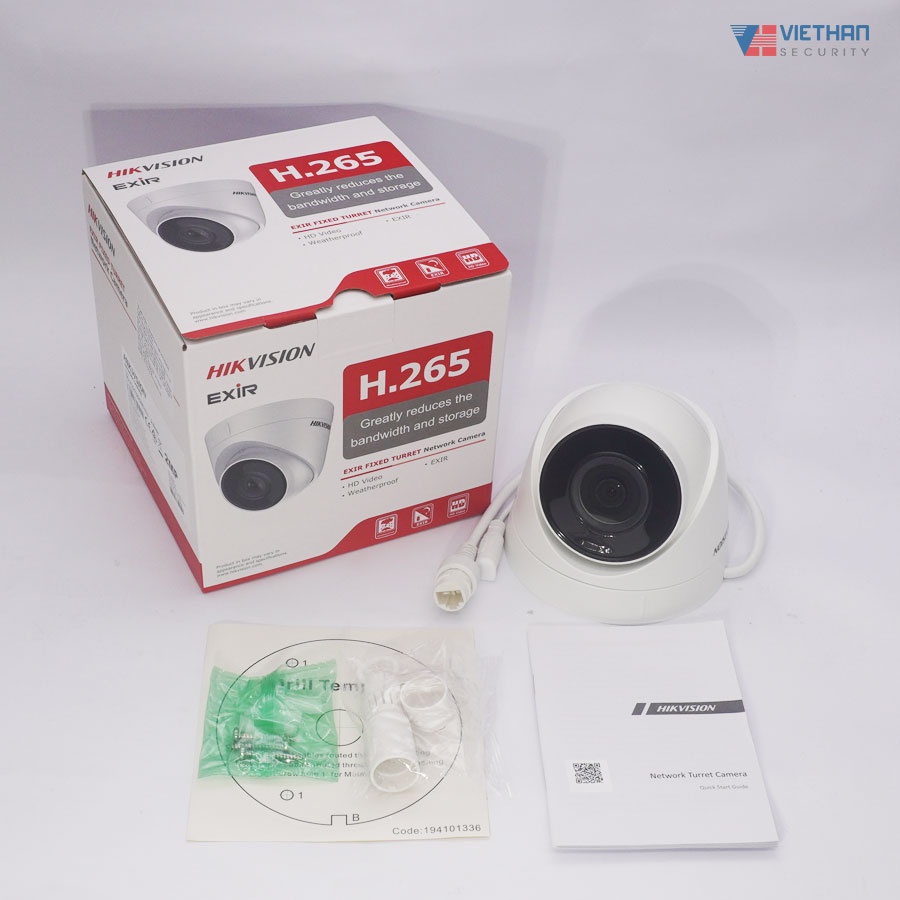 Camera bán cầu IP 2MP có mic, HIKVISION DS-2CD1323G0-IUF 1323 (Chính hãng)