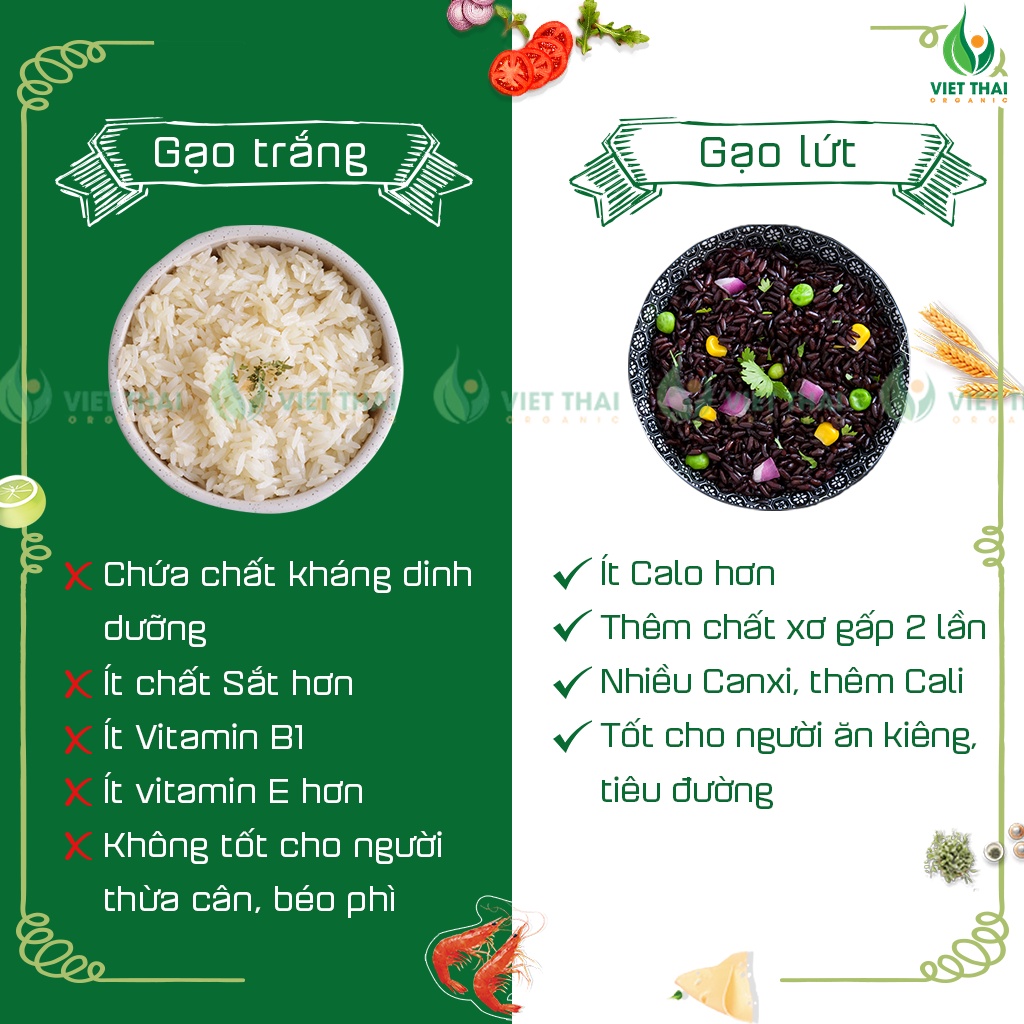[Siêu Ngon] Gạo Lứt Đen 100% Hữu Cơ Ăn Kiêng Eat Clean Thực Dưỡng Ăn Ngon Việt Thái Organic