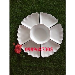 Bộ đĩa hoa mặt trời 6 đĩa + 1 bát tô tròn