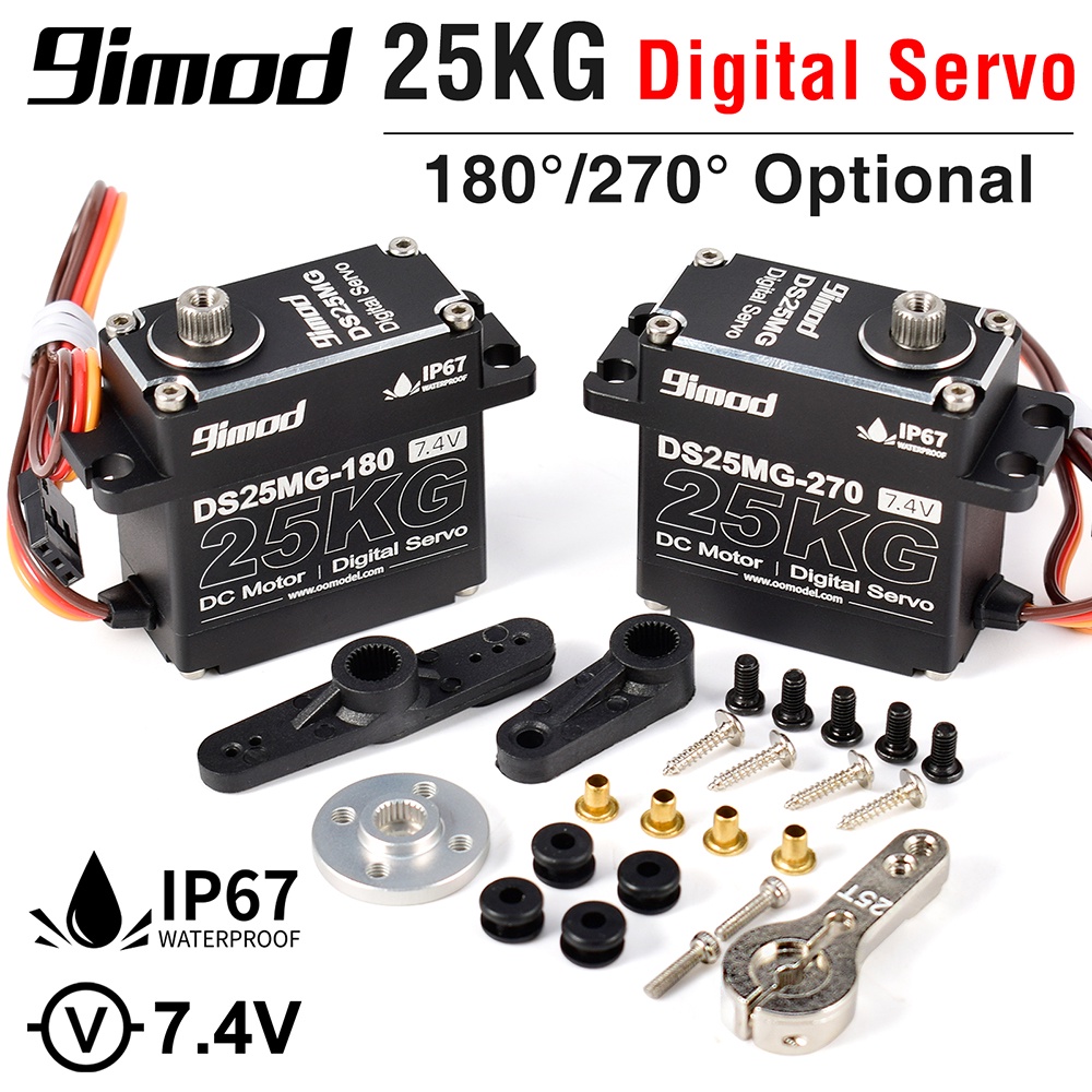 Động Cơ Servo 9Mod DS25MG 25kg Chống Thấm Nước Cho Xe Điều Khiển Từ Xa 1:8 1:10 SCX10 TRX4 D90