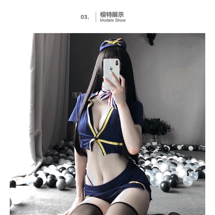 Set váy ngủ cosplay nữ cơ trưởng gợi cảm | BigBuy360 - bigbuy360.vn
