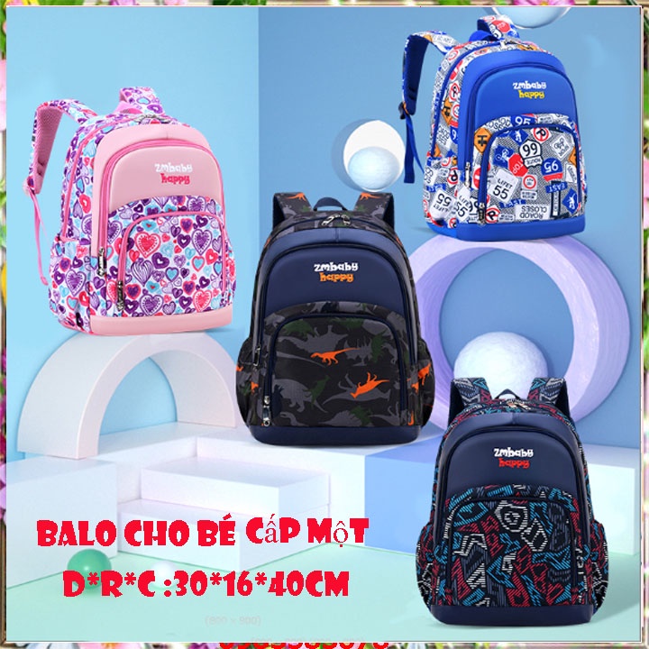Ba lô cặp sách học sinh cấp 1, balo cho bé trai bé gái từ lớp 1 đến lớp 4, chất liệu chống thấm nước