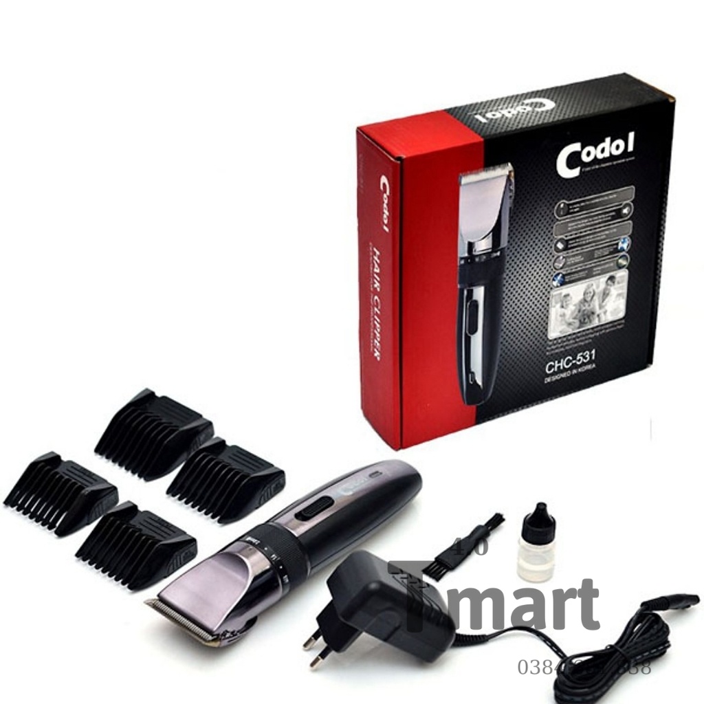 Tông đơ cắt tóc hàn quốc Codol 531 tặng bộ kéo cắt tỉa tiện dụng cho gia đình - Tmart4.0