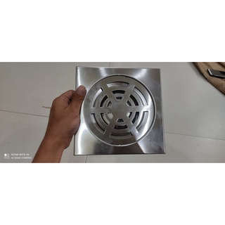 Phễu thu sàn, ga thoát nước inox cỡ đại dùng cho ống phi 125, phi 140, 160. Mặt ga 20 cm x 20 cm.