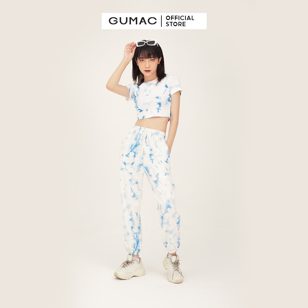 Quần thun nữ dài loang màu GUMAC phong cách unisex nhiều màu QB302