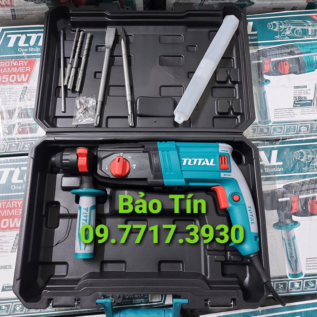 MÁY KHOAN BA CHỨC NĂNG 950W TOTAL TH309288  MÁY KHOAN ĐỤC  KHOAN BÊ TÔNG TOTAL