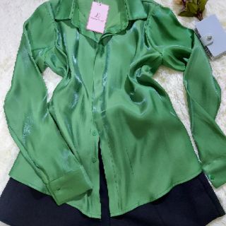 Áo sơ mi lụa ánh kim ( lụa 2 da)