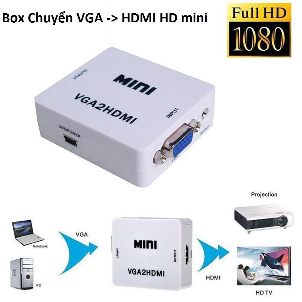 [Mã ELHACE giảm 4% đơn 300K] Box chuyển VGA to HDMI HD MINI