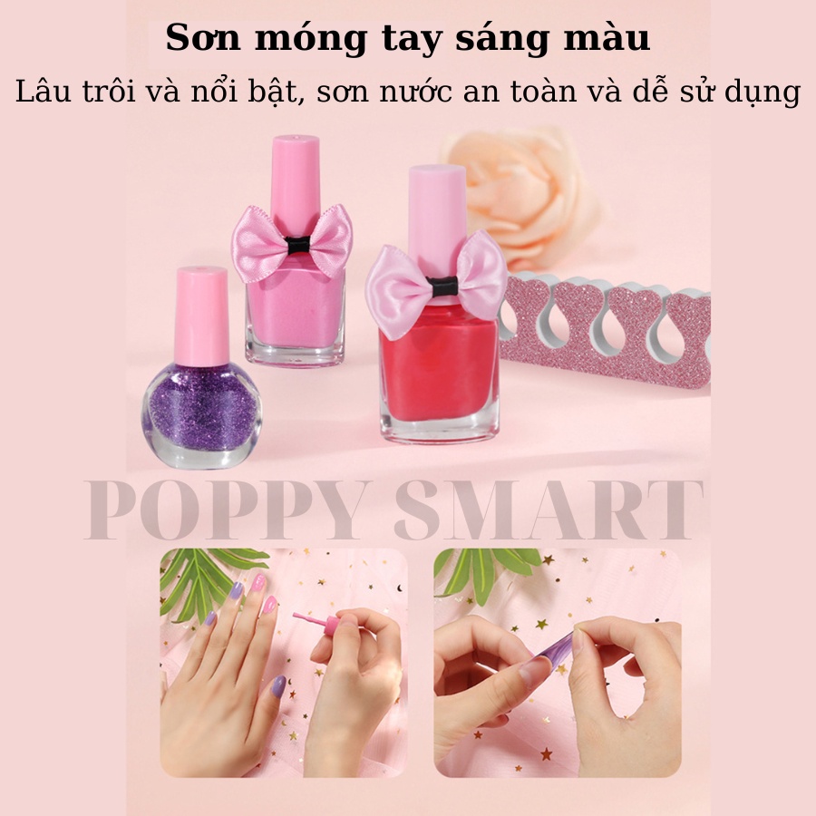 Đồ chơi trang điểm cho bé gái, Bộ đồ chơi trang điểm Dễ Dàng Làm Sạch bằng Nước và An Toàn Cho Bé Gái