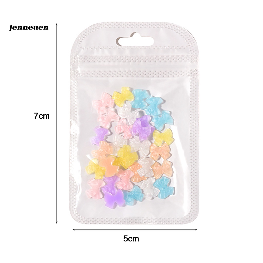 [Hàng mới về] Bộ 30 phụ kiện trang trí móng tay hình nơ mini lấp lánh xinh xắn