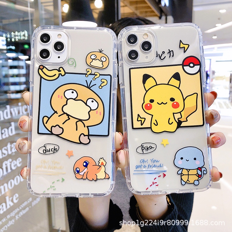 Ốp lưng IPhone Pikachu trong suốt, chống sốc 8plus/x/xs max/11/11 Promax/12 /12 Promax/13 Promax