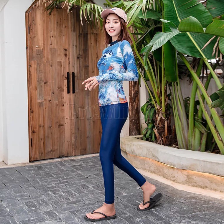 Áo Bơi Dài Tay Nữ Sbart D163 Xanh | BigBuy360 - bigbuy360.vn