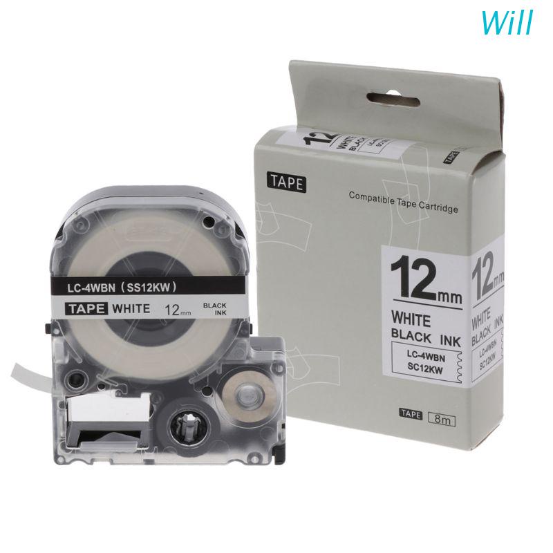 EPSON Cuộn băng nhãn trắng đen 12mm cho LW-300 LW-400
