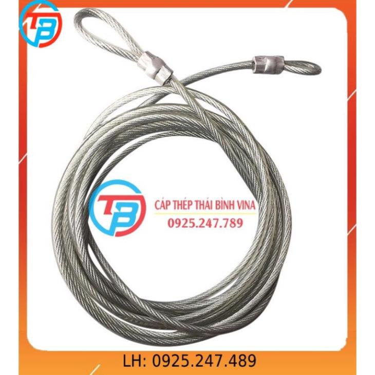 Dây cáp bọc nhựa khoá xe máy , xe đạp 10 ly 10m cực kỳ chắn chắn - Cáp Thép Thái Bình Vinàn