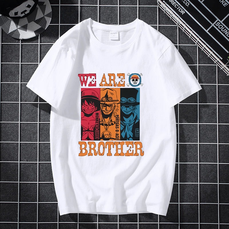 Áo phông unisex in One Piece bộ 3 hải tặc nhí ASL Luffy Ace Sabo OP35