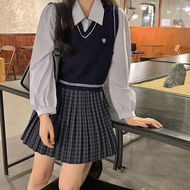 Áo Gile Dáng Croptop Dệt Kim Không Tay Cổ Chữ V Thời Trang Nữ