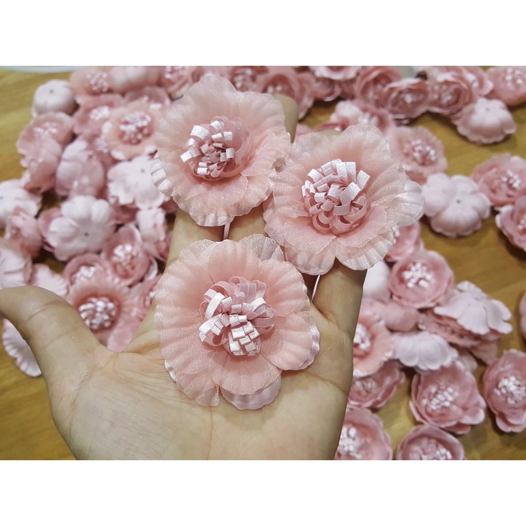 HOA VẢI TRANG TRÍ 5cm - Sét 10 cái