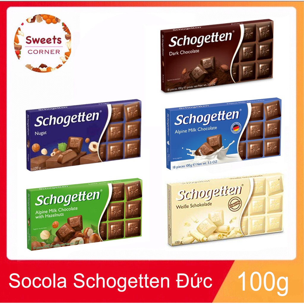 Thanh Socola Đức Schogetten 100g (5loại)