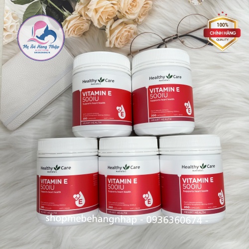 Vitamin E Healthy Care 500IU,200 viên (100% Hàng auth)