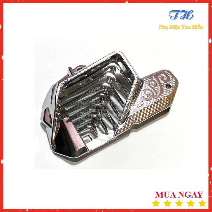 Ốp Quạt Gió SH Mode 2020 Xi Inox / Ốp Pô E Xi Inox Kim Cương