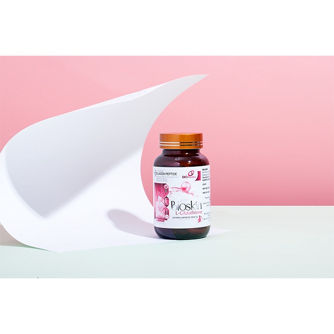 Viên uống trắng sáng da Bioskin - Glutathione - Giảm nếp nhăn, chống lão hóa da, làm trắng sáng da.