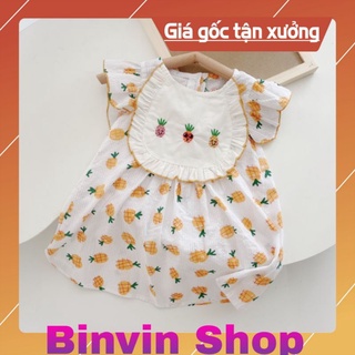 Váy hoạ tiết quả dứa bé gái siêu xinh