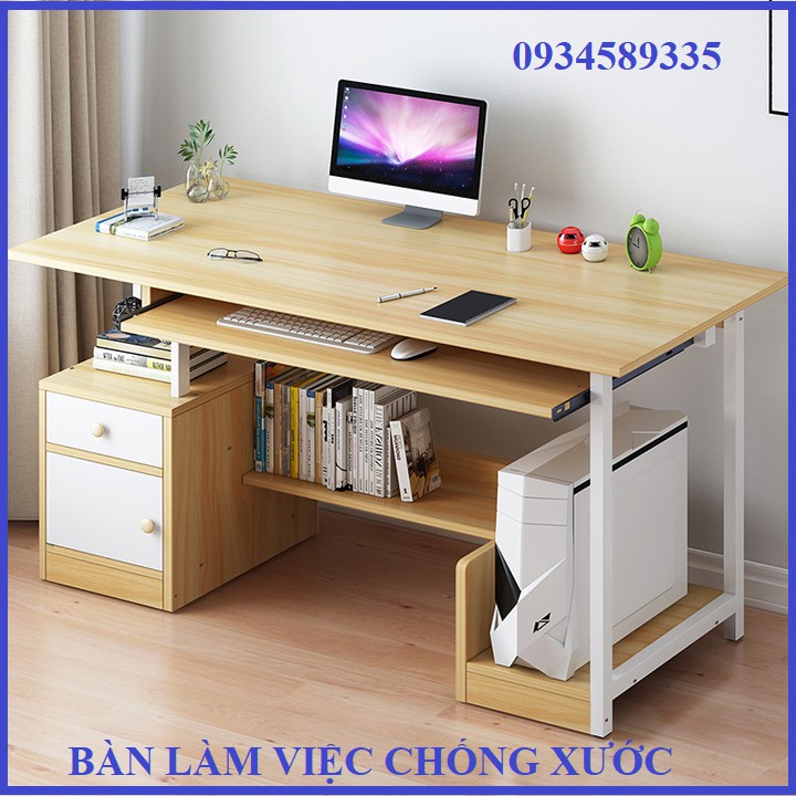 Bàn Làm Việc, Bàn Để Máy Tính Gỗ MDF Chống Xước, Chống Nước Nhỏ Gọn KT 90x40x72