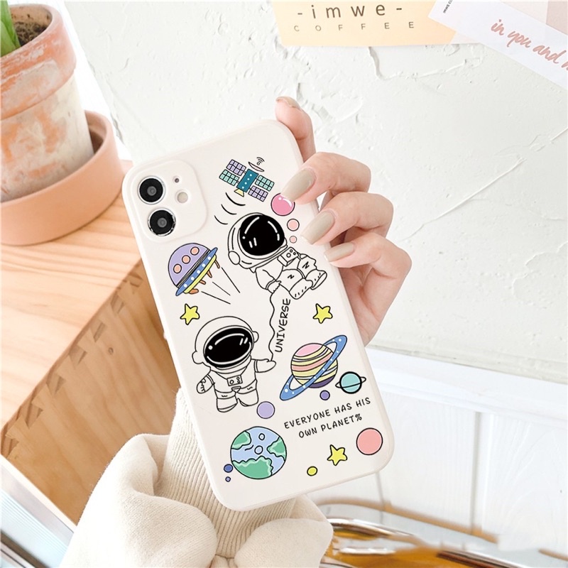 Ốp lưng BVC cạnh vuông hình phi hành gia 5 6 5s/6/6plus/6s/6s7plus/8/8plus/x/xr/xs/11/12/pro/promax/13/13Promax/14Promax