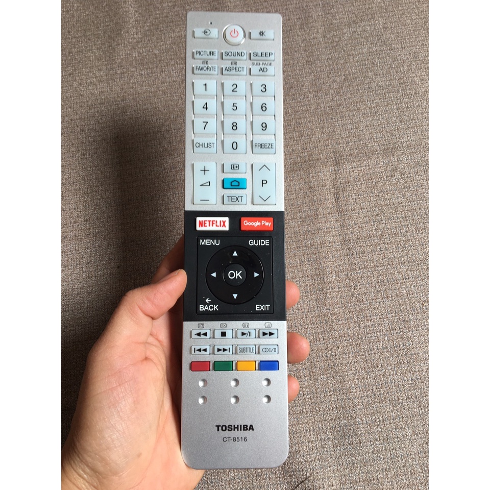 Remote điều khiển tivi Toshiba CT-8516 thay thế các dòng tivi CT-8514, CT-8515, CT-8521