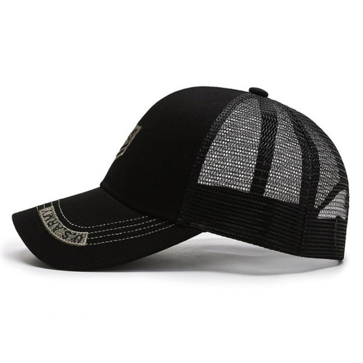 Mũ lưới họa tiết thêu thoáng khí thời trang mùa hè cho nam và nữ
