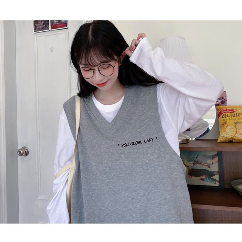 Set áo khoác ghi lê và áo dài tay thời trang năng động trẻ trung cho nữ | BigBuy360 - bigbuy360.vn