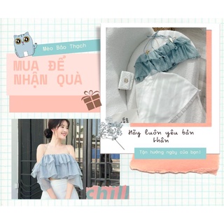 🔥 [MeoBaoThach] - Set váy 2 dây bèo tầng kèm chân váy viền tua rửa. (TTT 42)