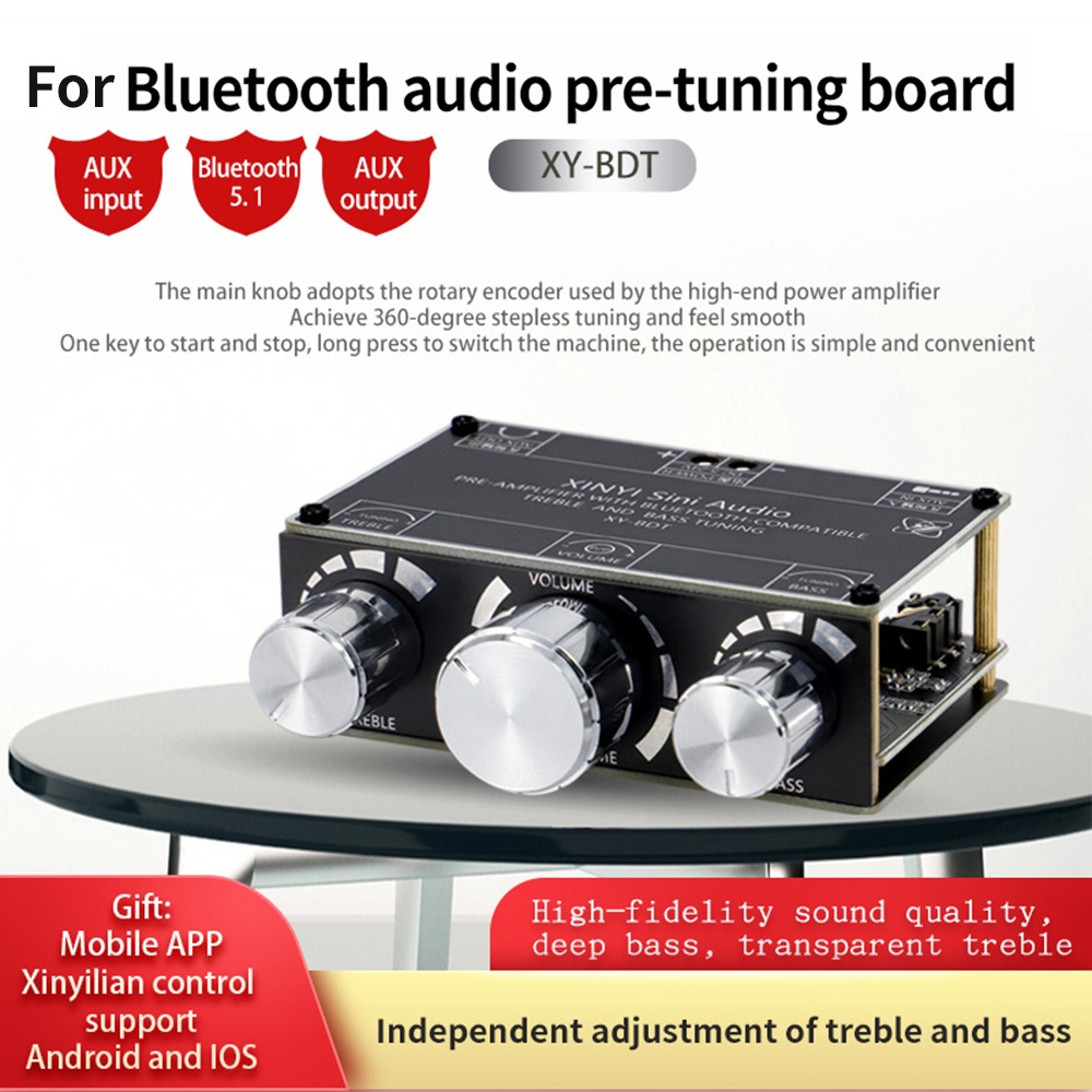 Bảng mạch DIYMORE điều chỉnh giải mã âm thanh XY-BDT Bluetooth 5.1 hai kênh âm thanh cao và thấp xoay 360 độ