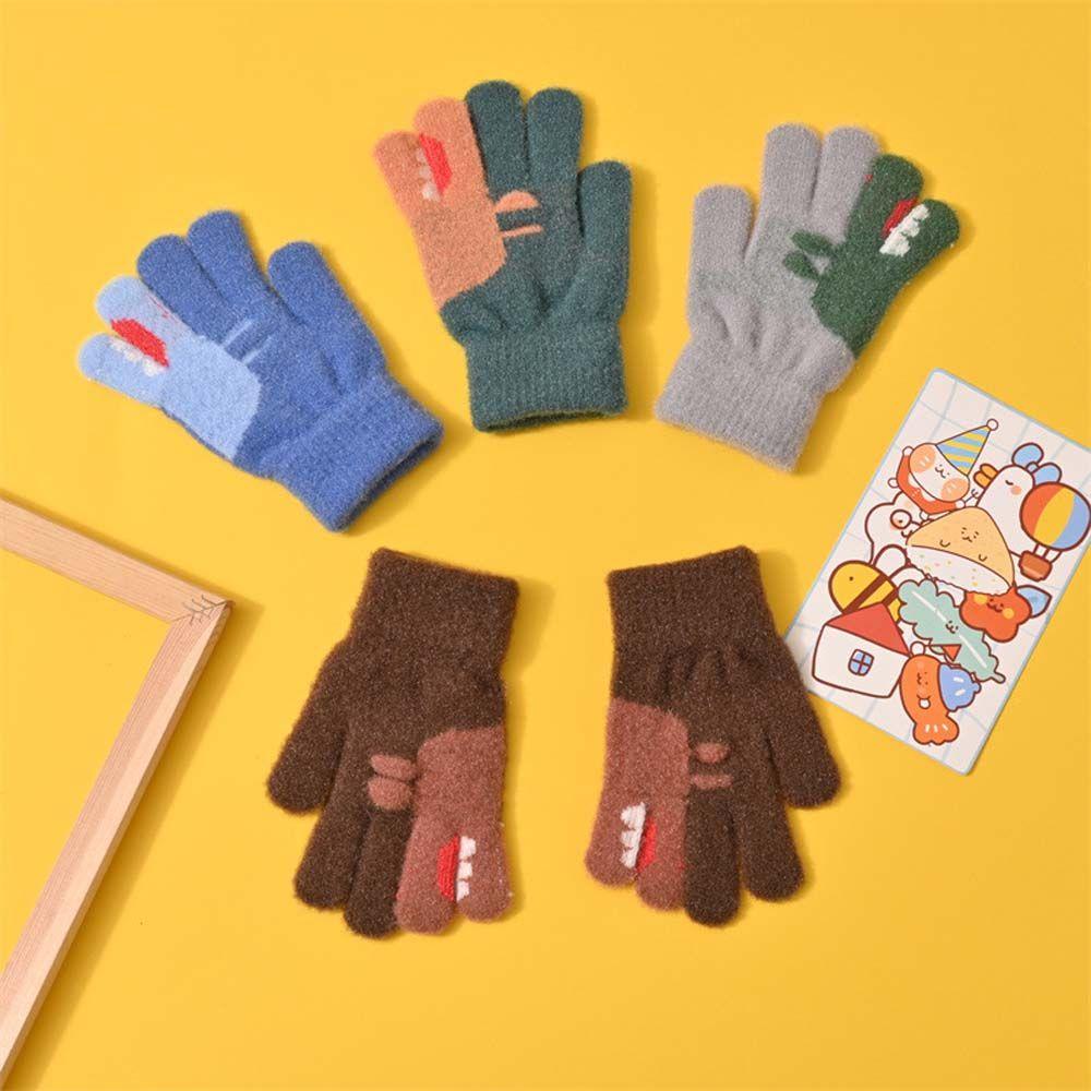 Găng Tay Lông Cừu Co Giãn Chống Lạnh Mùa Đông Dễ Thương Cho Bé ​Găng Tay Dày Hở Ngón Toàn Ngón Cho Bé
