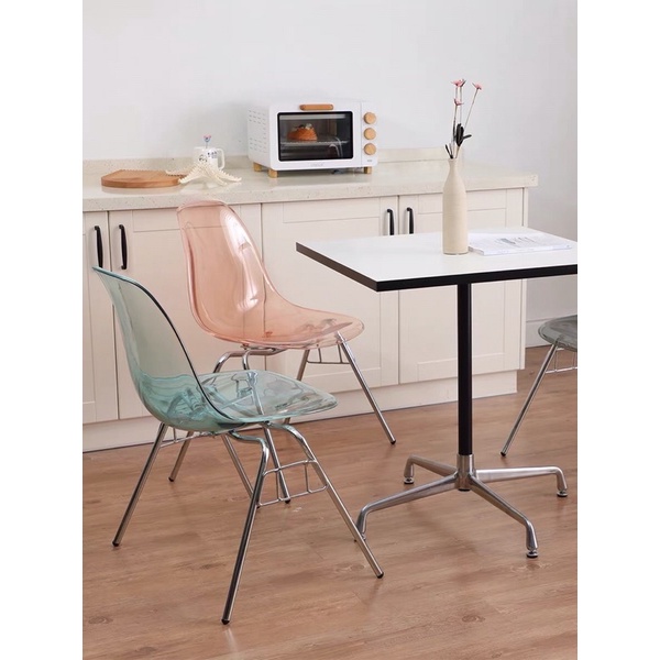 Ghế tựa lưng Eames chair acrylic phong cách Hàn Quốc nhiều màu