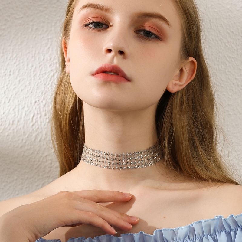 Vòng cổ choker đính kim sa lấp lánh thời trang cá tính cho nữ | BigBuy360 - bigbuy360.vn