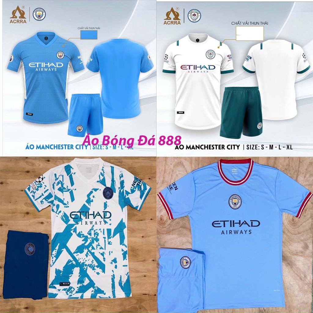 Áo Bóng Đá CLB Manchester City - Thun Thái Cao Cấp - Co Giãn 4 Chiều