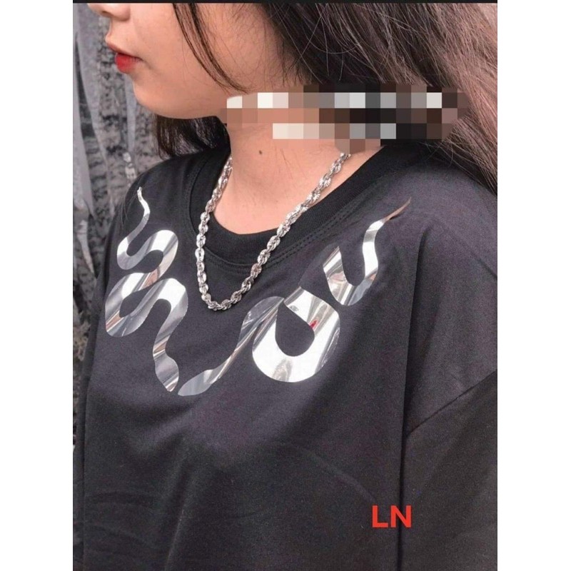 Áo phông 2 rắn vòng cổ ánh gương DA32