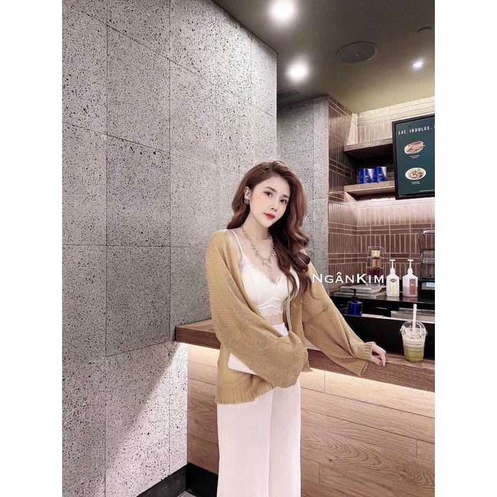 Áo cardigan len mỏng phong cách Hàn Quốc, áo khoác len chất tơ siêu mềm
