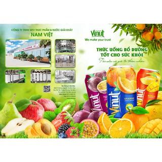 [KHAY 24 LON ]  Nước Ép Vải Vinut, Nước Ép Trái Cây Tươi Vinut  (330ml/lon)